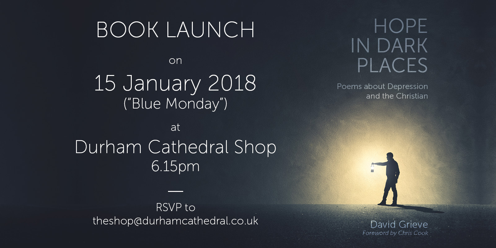 Book Launch - 6.15pm on 15 January 2018 at Durham Cathedral Shop
