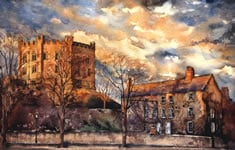 Watercolour painting of Durham Castle